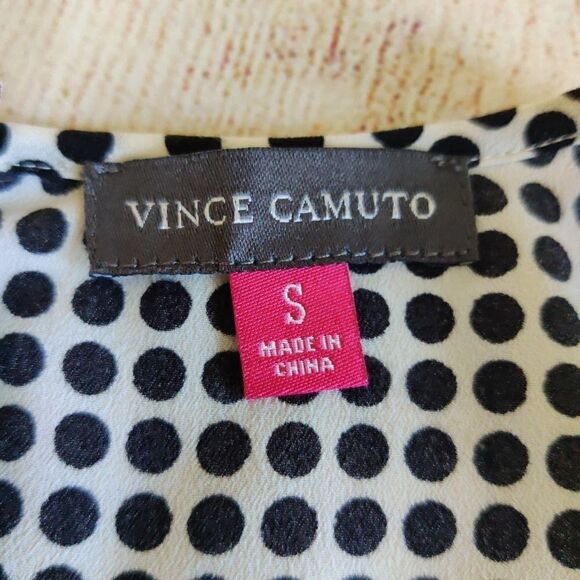 Vince Camuto polka dot zip back sleeveless top S - Picture 7 of 9
